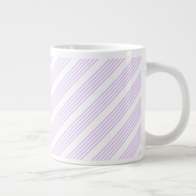 Lilac-lila-weiß-Streifen Jumbo-Tasse (Rechts)