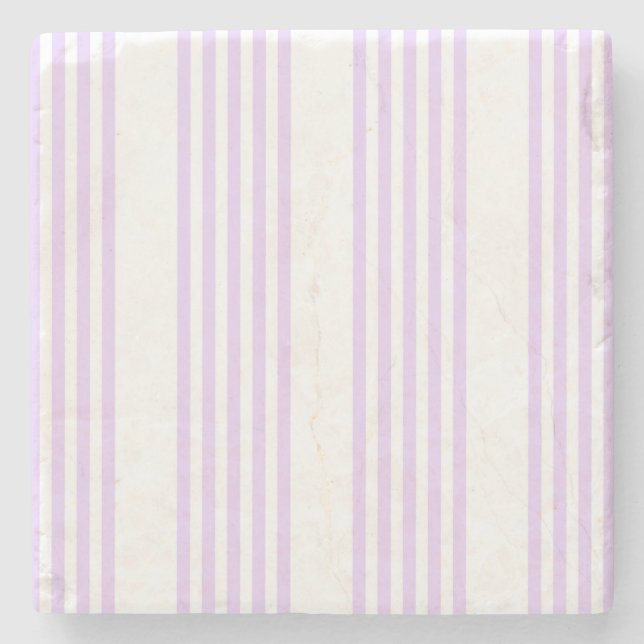 Lilac-lila-weiß-Streifen Steinuntersetzer (Vorderseite)