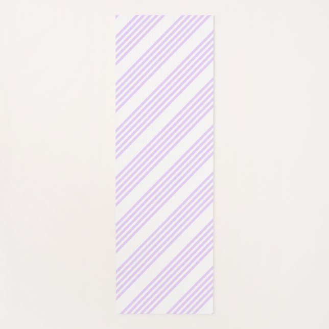 Lilac-lila-weiß-Streifen Yogamatte (Vorderseite)