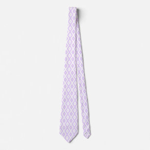 Lilac-lila-weißes Diamantmuster Krawatte