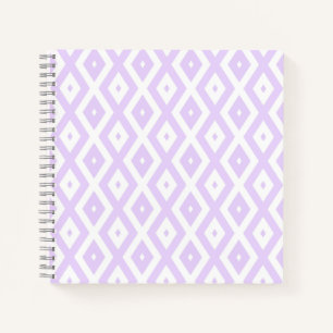 Lilac-lila-weißes Diamantmuster Notizbuch