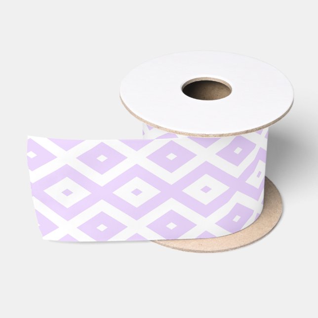 Lilac-lila-weißes Diamantmuster Satinband (Spule)
