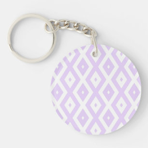 Lilac-lila-weißes Diamantmuster Schlüsselanhänger