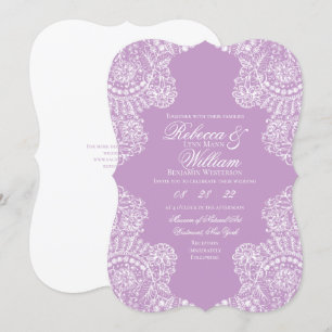 Lilac Lila White Lace Einladung