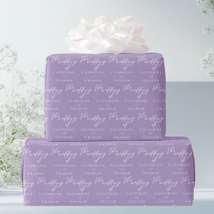 Lilac Lila White Personalisiert Wedding Geschenkpapier