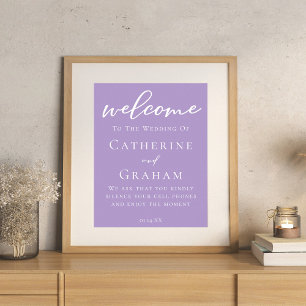 Lilac Lila White Personalisiert Wedding Poster