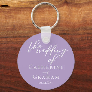 Lilac Lila White Personalisiert Wedding Schlüsselanhänger