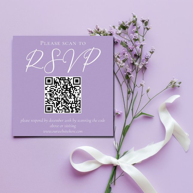 Lilac Lila White Wedding QR Code UAWG Begleitkarte (Von Creator hochgeladen)