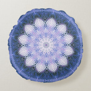 Lilac Lotus Dreaming Mandala Round Pillow Rundes Kissen
