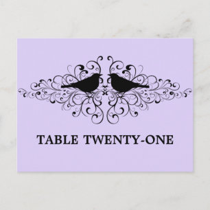 Lilac Love Bird Wirbel Tischnummer Postkarte