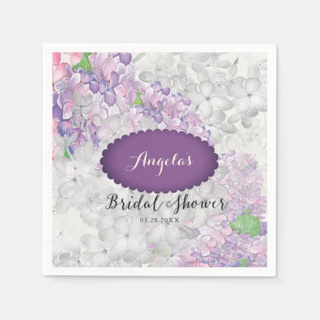 Lilac Loveliness Scalloped Violet Serviette (Vorderseite)
