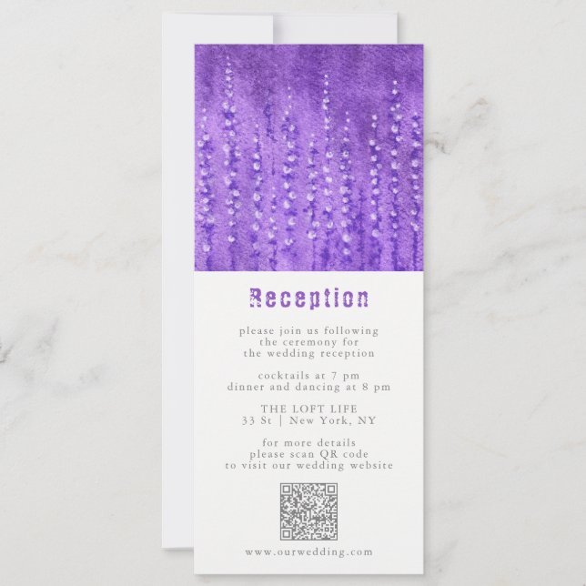 Lilac Lupines Wedding Reception Enclosure Card Einladung (Vorderseite)