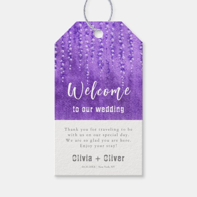 Lilac Lupines Wedding Welcome Geschenkanhänger (Vorderseite)