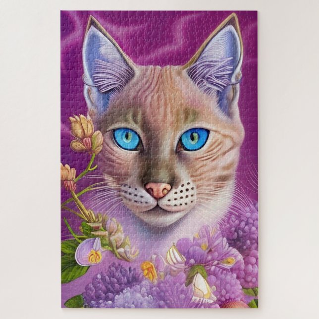 Lilac Lynx Point Siamese cat lila (Vertikal)