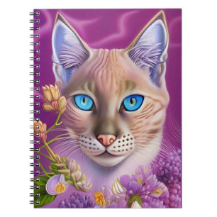 Lilac Lynx Point Siamese cat lila Notizblock