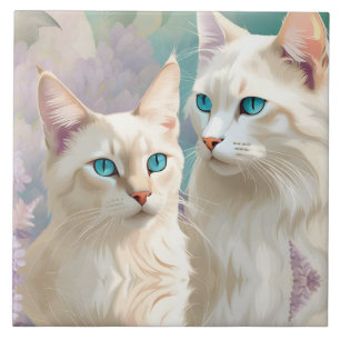 Lilac Lynx Point Siamese Portrait Art Fliese
