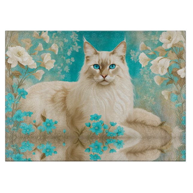 Lilac Lynx Point Siamese Portrait Art Schneidebrett (Vorderseite)