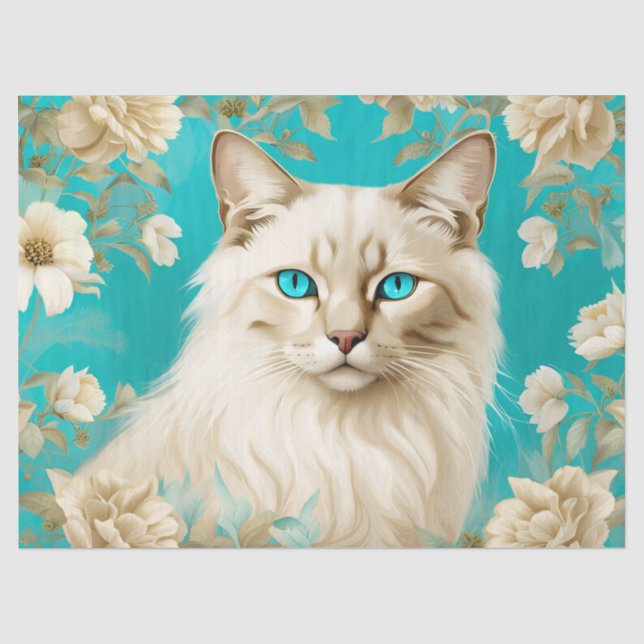 Lilac Lynx Point Siamese Portrait Art Seidenpapier (Vorderseite)