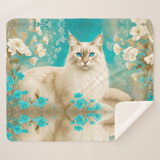 Lilac Lynx Point Siamese Portrait Art Sherpadecke (Vorderseite (Horizontal))