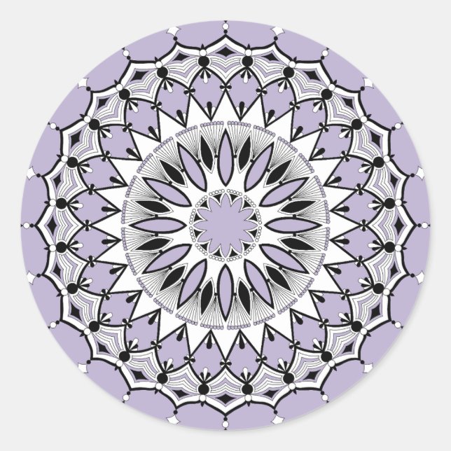 Lilac Mandala (Design 1) Stickers (Vorderseite)