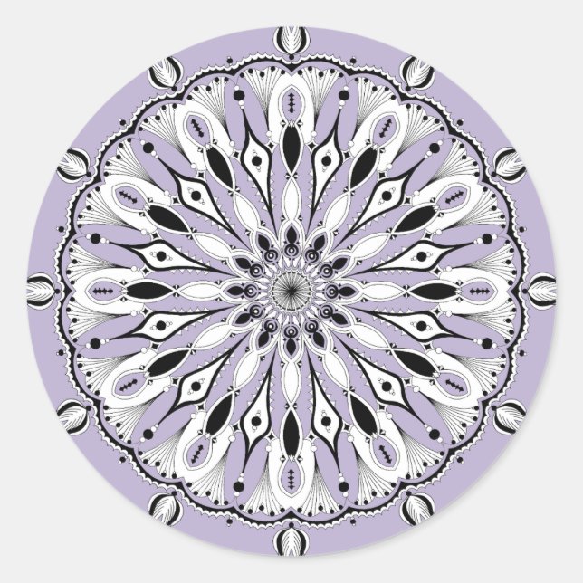 Lilac Mandala (Design 2) Stickers (Vorderseite)