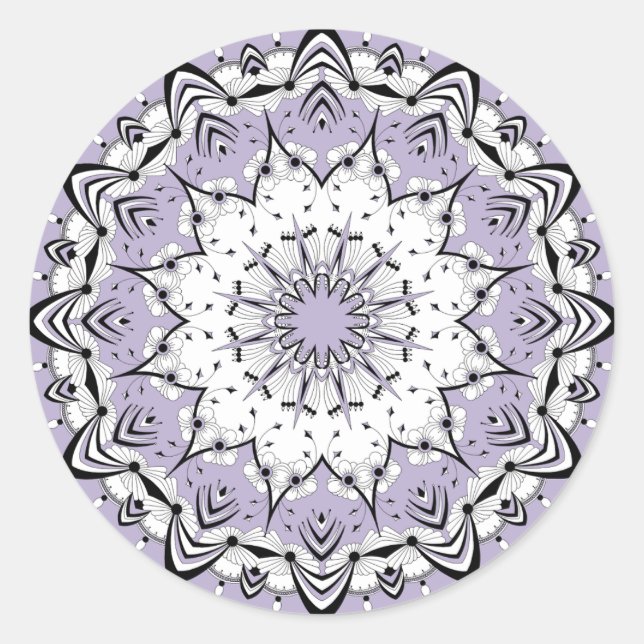 Lilac Mandala (Design 3) Stickers (Vorderseite)