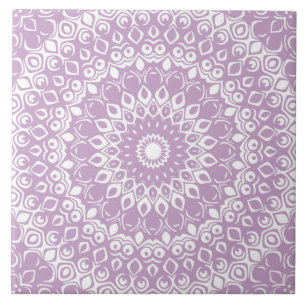 Lilac Mandala Geometric Pattern Fliese