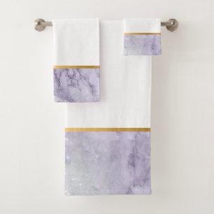 LILAC MARBLE GOLD BADEZIMMER TOWEL SET