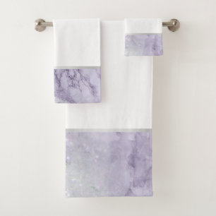 LILAC MARBLE SILVER BADEZIMMER TOWEL SET