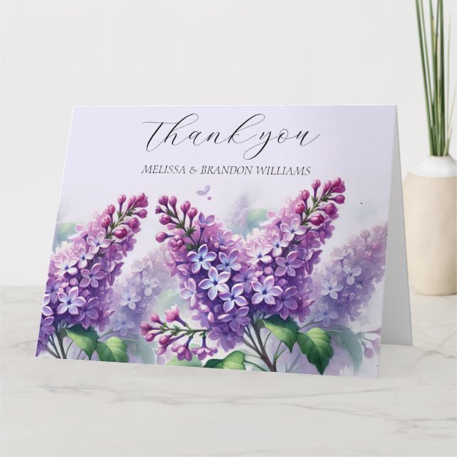 Lilac Mariage Floral violet Merci  (Devant)