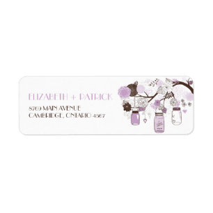 Lilac Mason Jars Floral Wedding Address Label
