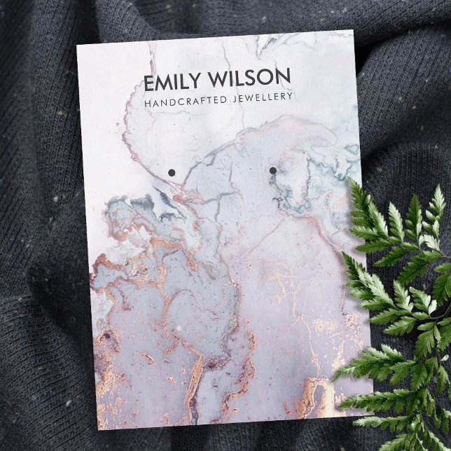 LILAC MAUVE BLUE AGATE MARBLE EARRING DISPLAY VISITENKARTE (Von Creator hochgeladen)