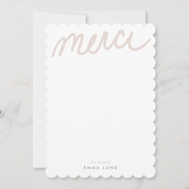 Lilac "Merci" Stationery Mitteilungskarte (Vorderseite)