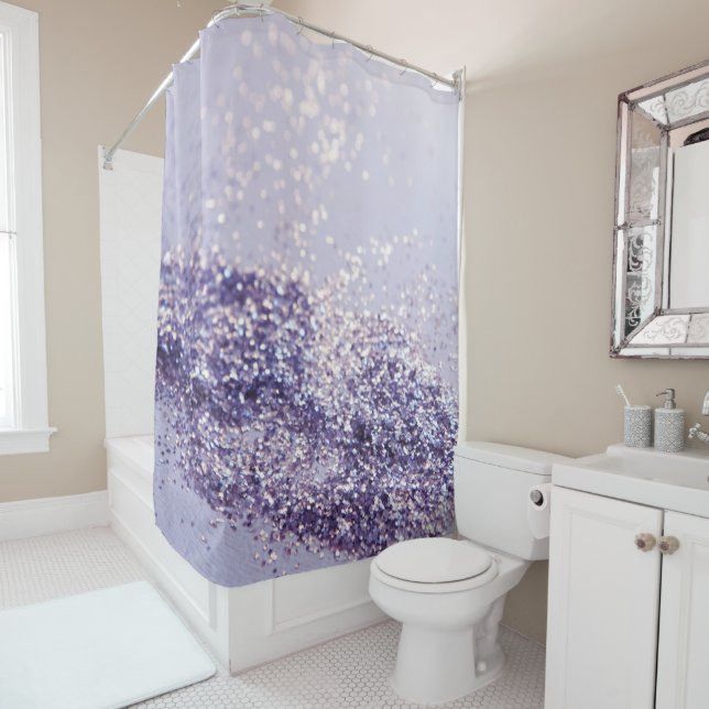 Lilac Mermaid Magic Glitzer #1 Duschvorhang (Beispiel)