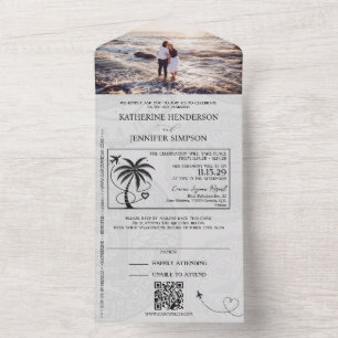 Lilac Mexico Passport Wedding All In One Einladung
