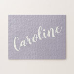 Lilac Minimalistisch Calligraphy Personalisiert Na<br><div class="desc">Dusty Lilac Minimalistisch Calligrafy Personalisiert Name Puzzle</div>
