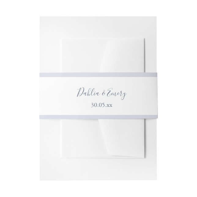 Lilac Minimalistisch Stripes Pastel Wedding Einladungsbanderole (Vorderseite Beispiel)