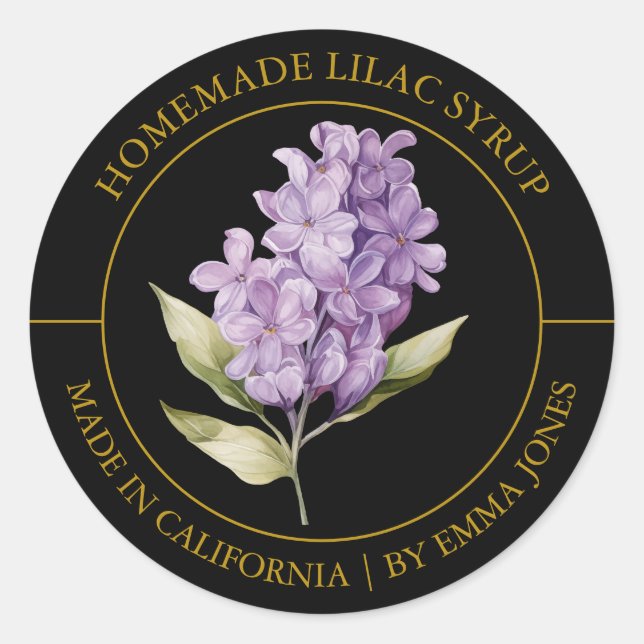 Lilac Modern Label Runder Aufkleber (Vorderseite)