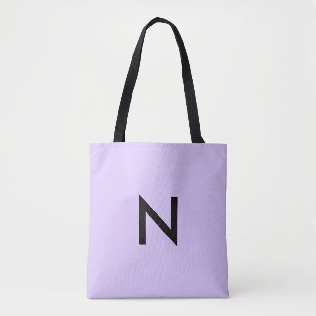 Lilac Monogram Elegant Hübsch Modern Tasche (Vorderseite)