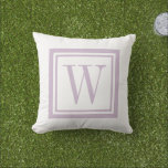 Lilac Monogram Lila und White Classic Square Kissen<br><div class="desc">Entwerfen Sie Ihr eigenes, individuelles Kissen in beliebiger Farbkombination, um sich perfekt mit Ihrer Wohngestaltung in jedem Raum abzustimmen! Verwenden Sie die Entwurfswerkzeuge, um die Hintergrundfarbe und die quadratische Randfarbe zu ändern, oder fügen Sie Ihren eigenen Text hinzu, um einen Namen, eine Monogramm-Initiale oder einen anderen speziellen Text einzufügen. Jedes...</div>