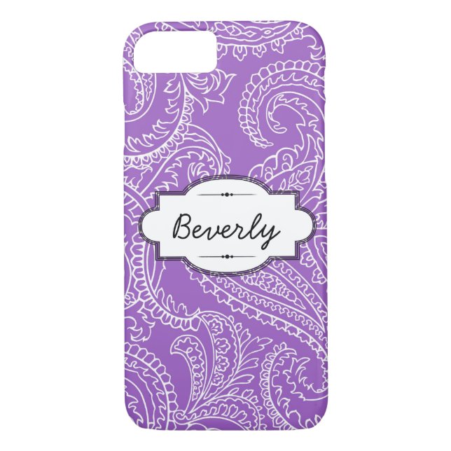 Lilac Paisley iPhone 7 à peine là Coque (Dos)