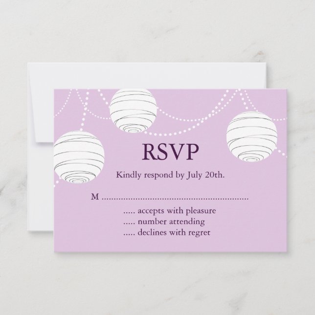 Lilac Party Lanterns UAWG RSVP Karte (Vorderseite)