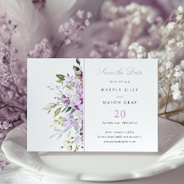 Lilac Pastel Floral Save the Date Einladungskarte