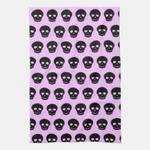 Lilac Pastel Goth Skulls Küchentuch