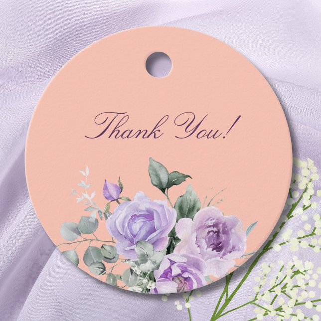 Lilac Peach Peony Bridal Shower Thank You Geschenkanhänger (Von Creator hochgeladen)