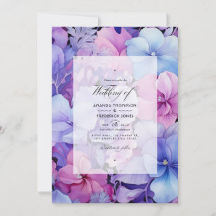 Lilac, Periwinkle und Lavender Floral Wedding Einladung