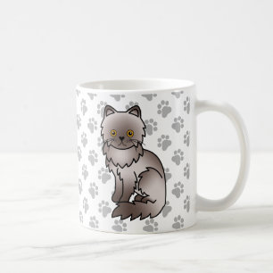 Lilac Persian Niedlich Cartoon Cat Illustration Kaffeetasse