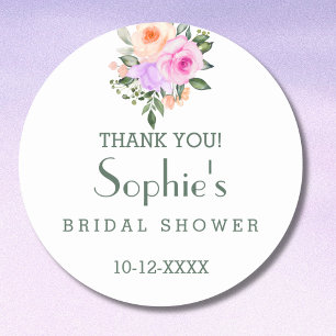 Lilac Pink Bright Rose Brautparty Vielen Dank Runder Aufkleber