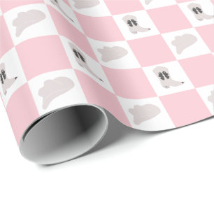 Lilac Pink Checkered Cowgirl Rodeo Muster Geschenkpapier