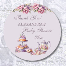 Lilac Pink Floral Tee Party Baby Dusche Gefallen